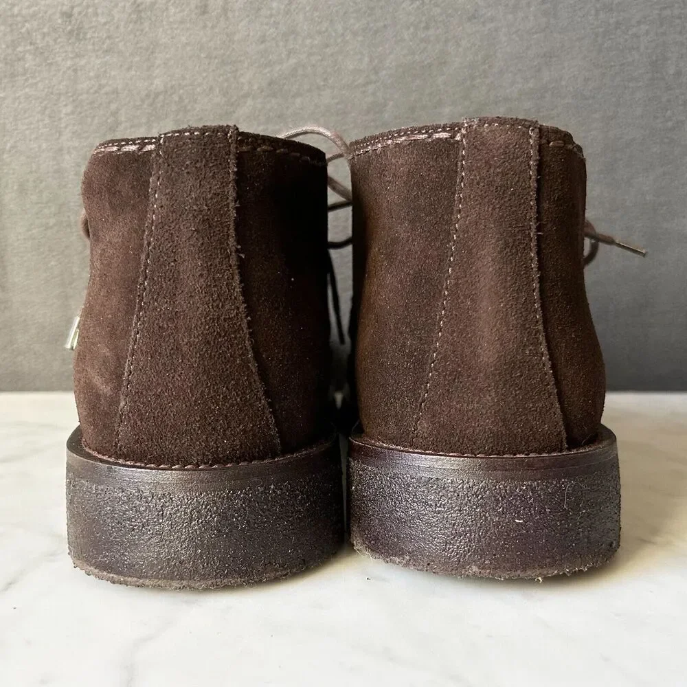 Bally Chukka Boots Men's 7.5 D Brown Suede Leather Gum Sole Italy Pontos